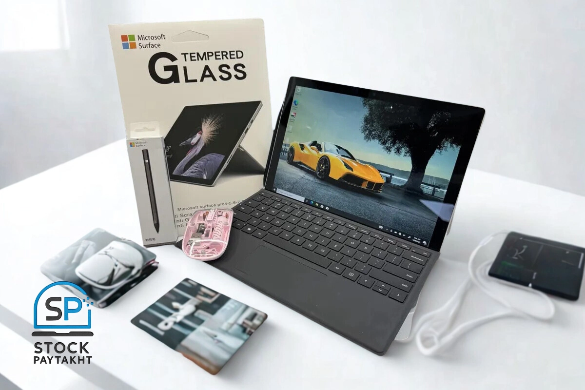 Surface Pro 7 با پردازنده i3 نسل 10، رم 4، حافظه 128 گیگ SSD و نمایشگر لمسی 12.3 اینچ 2K+ در حالت استوک تمیز