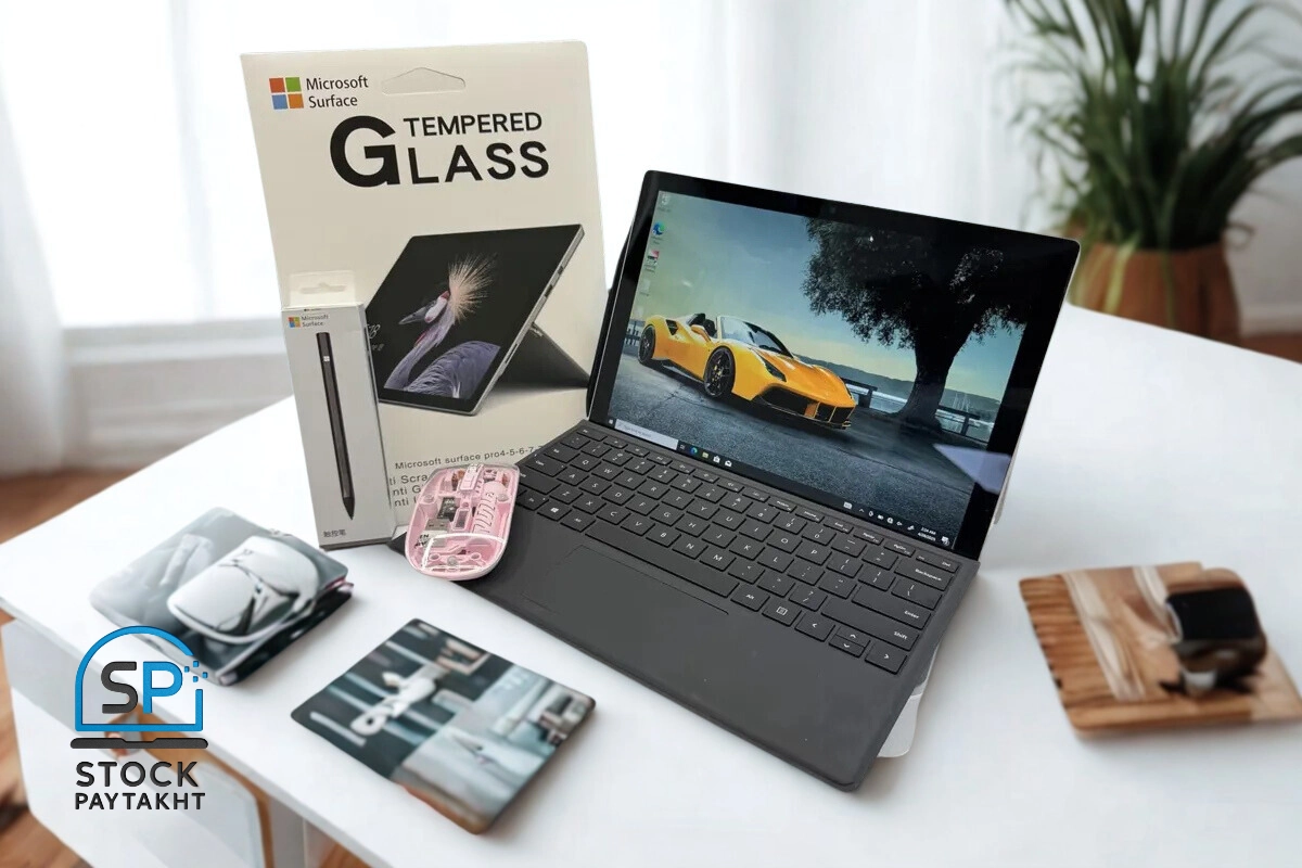سرفیس پرو 5 i5 نسل ۷ با رم ۸ و حافظه ۲۵۶ SSD همراه کیبورد و شارژر