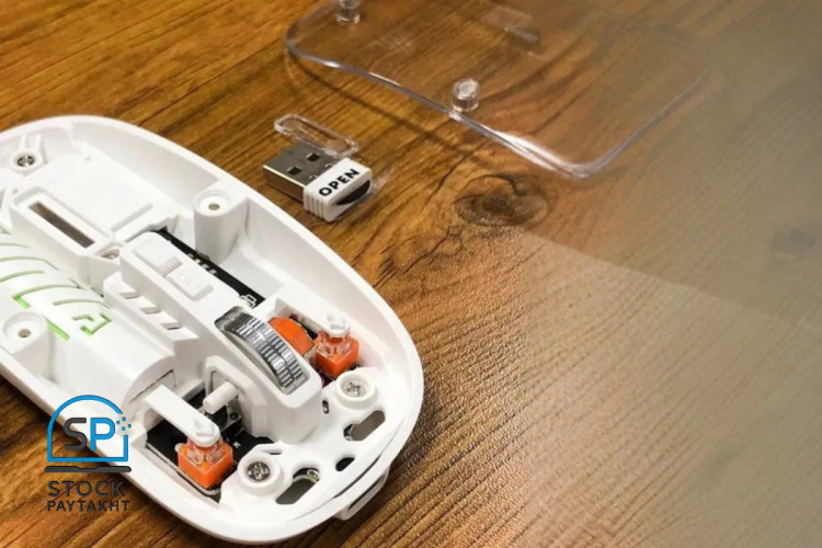ماوس بیسیم شیشهای برند Mouse | طراحی سبک، اتصال به ۳ دستگاه، DPI2400