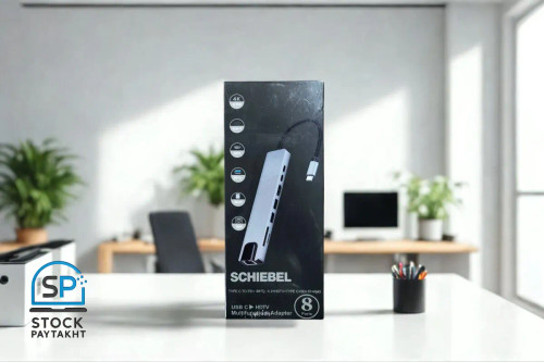 هاب چندکاره SCHIEBEL با بدنه فلزی و پورتهای کامل برای لپتاپ و سرفیس