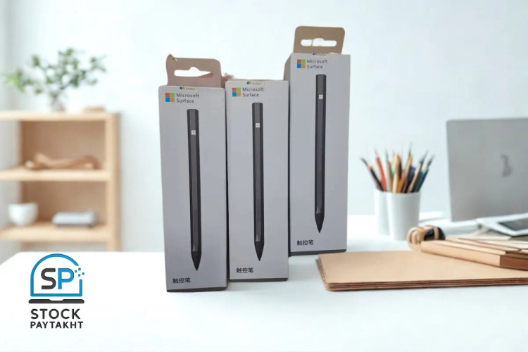 قلم سرفیس ۲۰17 اصلی نقره ای ، و دفترچه راهنما