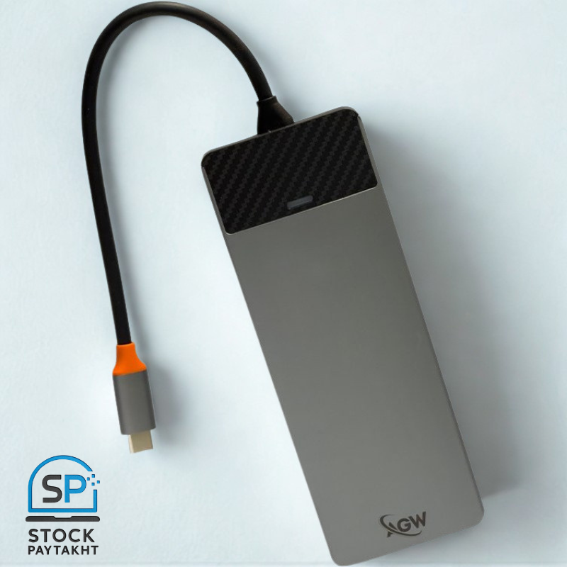 هاب و مبدل 12 پورت تایپ سی AGW مدل Linker Series