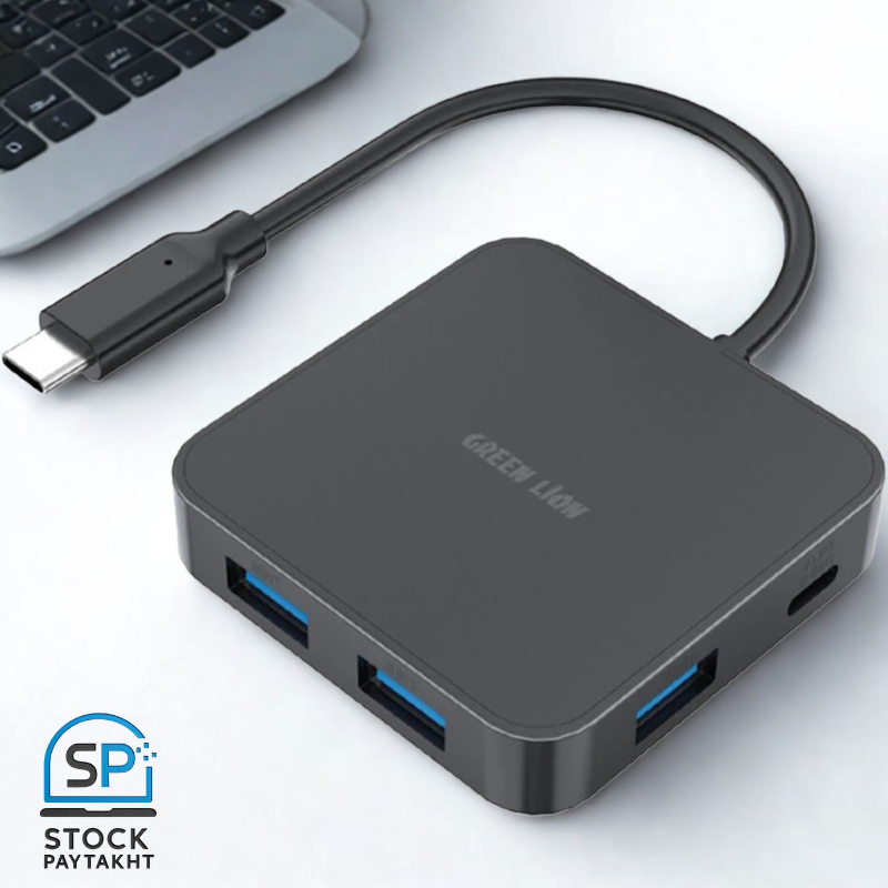 هاب ۷ پورت تایپ سی گرین لاین مدل GHB-7 | خروجی 4K@60Hz و توان 100W