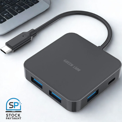 هاب ۷ پورت تایپ سی گرین لاین مدل GHB-7 | خروجی 4K@60Hz و توان 100W